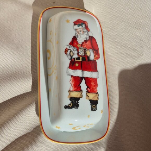 Williams-Sonoma 'Twas The Night Before Christmas Butter Dish Santa Claus - Picture 13 of 16